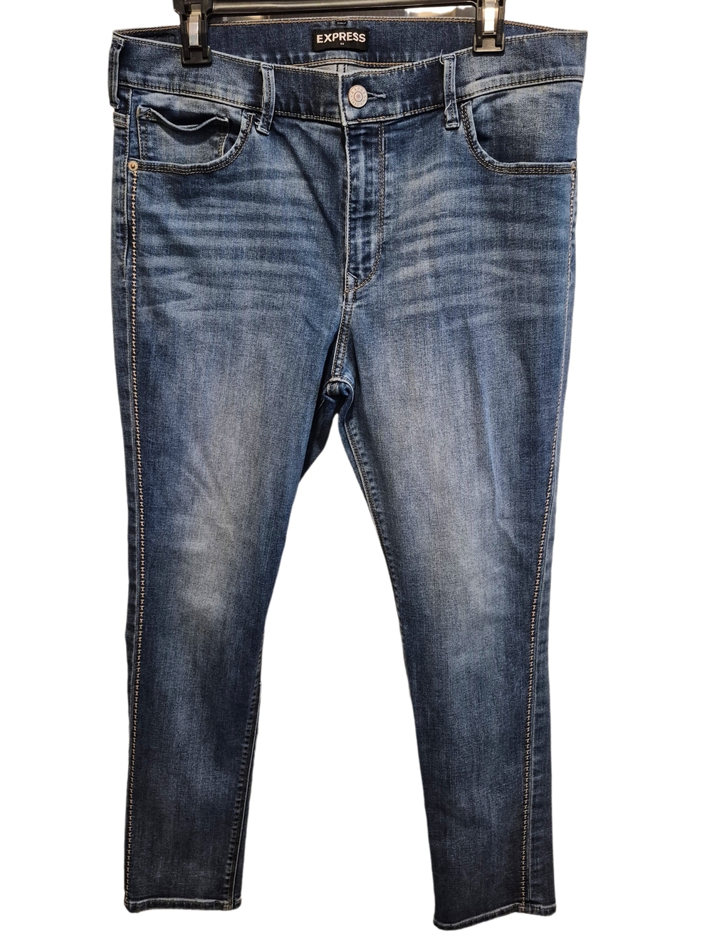 Express Cropped Legging High Rise Jeans Women's Size 14 Medium Wash Stretch